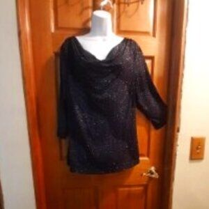 Black Glittered silk blouse